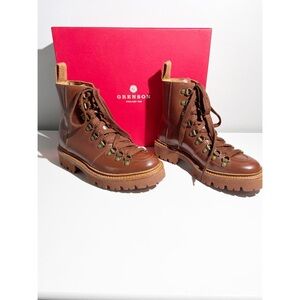 NWT Grenson Nanette Brown Leather Hiking Boot 
size 36